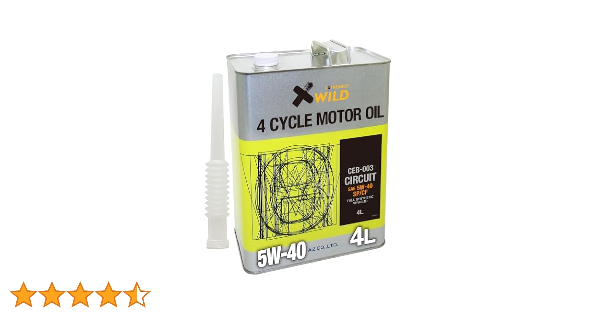 apollostation 5W-40 エンジンオイル 4L 2個 AZ(エーゼット) 自動車用 エンジンオイル 4L 5W40 CEB-003